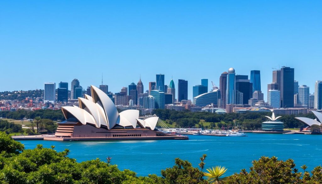 Sydney Stadtpanorama mit Opernhaus